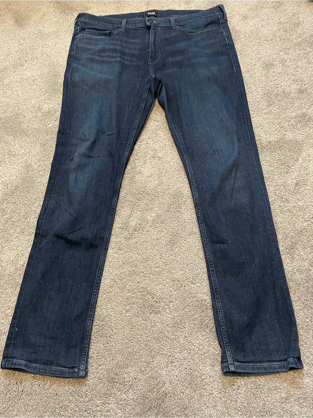 PAIGE Lennox Men’s Jeans Size 38 Dark Wash Straight Leg Stretch Denim Melvin